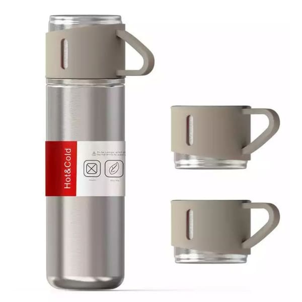 Thermos isotherme avec 3 tasses (FLASH SET) - Beige Thermos isotherme avec 3 tasses (FLASH SET) - Beige